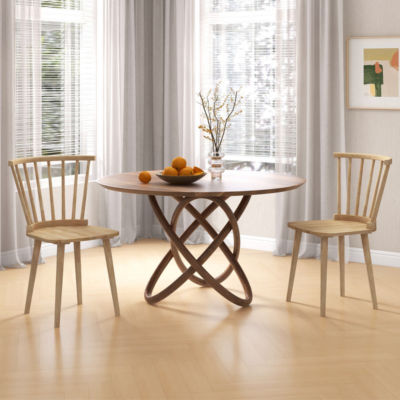 Tangkula 4 PCS Dining Chair Windsor High Spindle Back Wood Kitchen Chairs w/ Rubber Wood Frame, 5 of 11