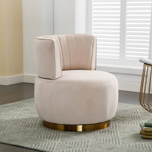 Lyngins Velvet Barrel Swivel Accent Chairs,Upholstered Arm Chairs for Living Room,Bedroom - 1 of 4