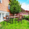 Tangkula Patented 7PCS Patio Dining Set Outdoor Furniture Set w/ 6 Armchairs Umbrella Hole - 2 of 4
