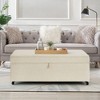 Lyngins Modern Large Sofa Storage Ottoman with Wheels, Linen Fabric Storage Bench, Couch Ottoman with Storage, Work as Coffee Table, 400 lbs Capacity - 2 of 4