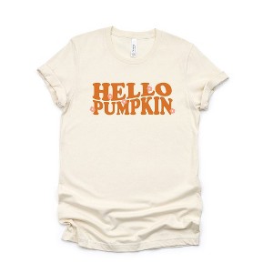 Simply Sage Market Women's Hello Pumpkin Flowers Short Sleeve Graphic Tee - 1 of 4
