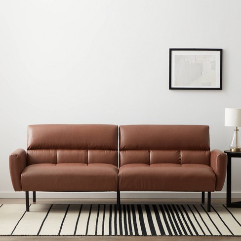 Leather best sale futon target