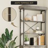 Tall Bookshelf with Doors， Wood & Metal Bookshelf with Storage Cabinet,for Living Room, Home Office， - 2 of 4