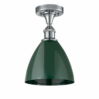 Plymouth Dome - 1 Light Semi-Flush Mount In Industrial Style-11.25 Inches Tall and 7.5 Inches Wide