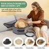 Orieon 3-Pack Grey Cowboy Hat Storage Boxes – Hardboard Travel Hat Carrier with Handles & Luggage Strap for Fedora, Sun Hat, Baseball Caps. - 2 of 4