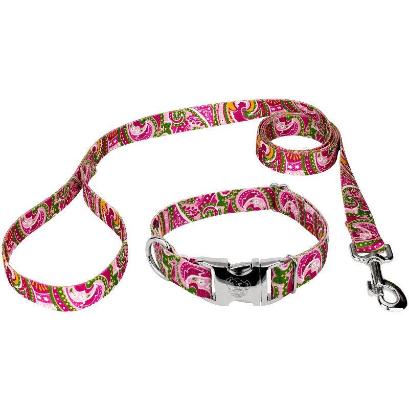 Country Brook Petz Premium Pink Paisley Collar and Leash, 1 of 13