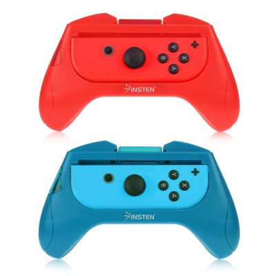 Insten Joycon Controller Grip Compatible with Nintendo Switch, Protective, 2 Pack, Red/Blue