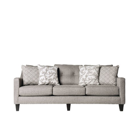 Levett Tufted Sofa Light Gray Homes, Light Grey Tufted Couch