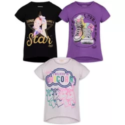 JoJo Siwa Little Girls Graphic T-Shirt Purple / Black / White 6-6X