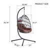 Maggift Patio Accent Chairs, Hanging Basket Egg Chair with Stand, Indoor and Outdoor Swing Chair with Soft Cushion, Multicolored, 37"*36.61"*78.74" - 4 of 4