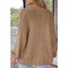 Coolmee Women's Open Front Chunky Knit Cardigan Loose Lantern Long Sleeve Oversized Sweater Coats with Pocket - 4 of 4