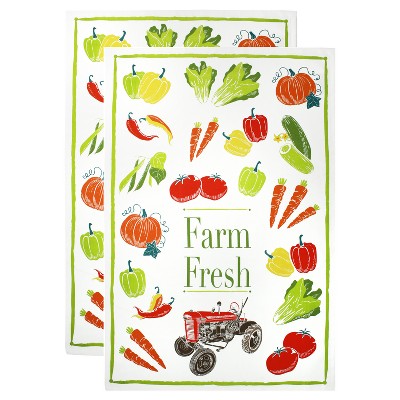 2pk Farm Fresh Print Kitchen Towels - MU Kitchen