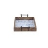 Olivia & May Set of 2 French Country Wood Serving Trays Blue/White: Farmhouse Style Ottoman Decor Tray - 3 of 4