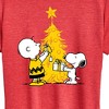 Women's - Peanuts - Xmas Charlie And Snoopy Short Sleeve Graphic T-Shirt - 2 of 4