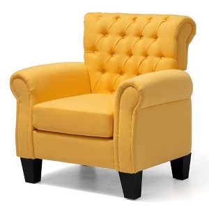 Crestlive Products Accent Chair Living Room Chair Fabric Tufted Armchair for Bedroom, Home Office - 1 of 4