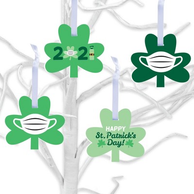Big Dot of Happiness Quarantine St. Patrick's Day - 2021 Saint Patty's Decorations - Tree Ornaments - Set of 12