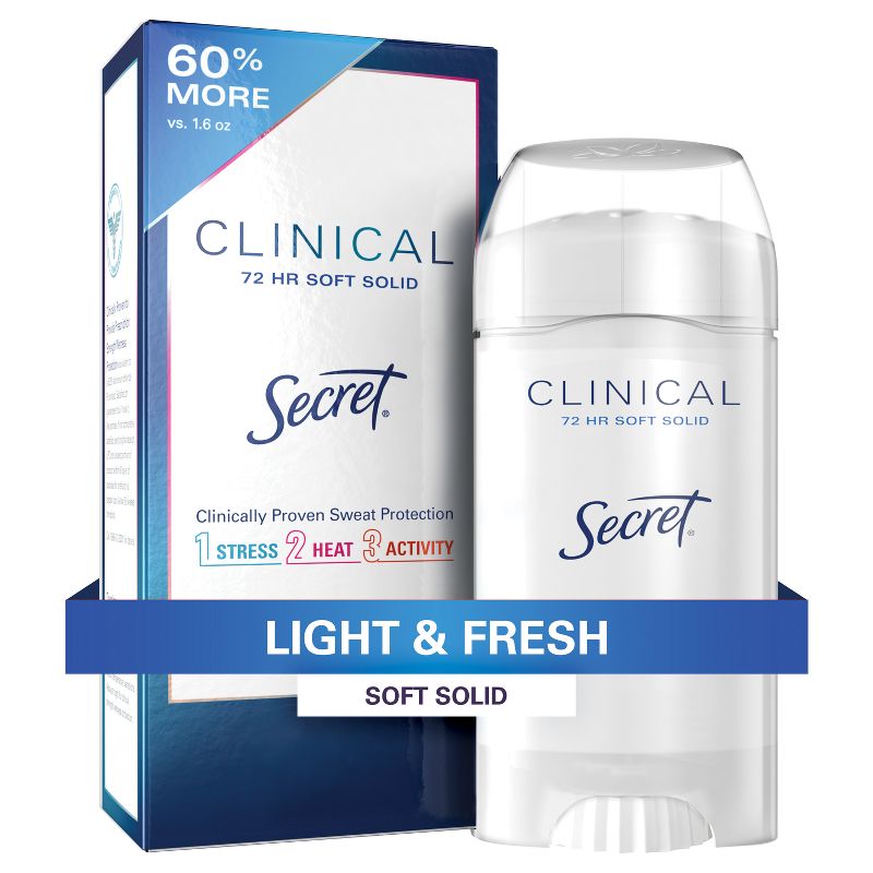 Secret Clinical Strength Antiperspirant and Deodorant for Women Soft Solid - Light &#38; Fresh - 2.6oz, 1 of 13
