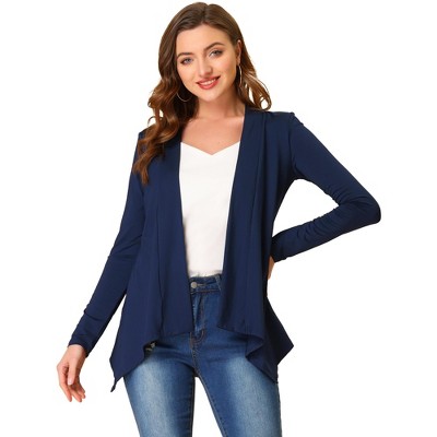 INSPIRE CHIC Women's Long Sleeves Open Front Asymmetric Hem Lightweight Cardigan