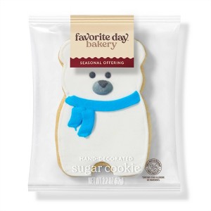 Holiday Decorated Polar Bear Cookie - 2.2oz - Favorite Day™ - 1 of 3