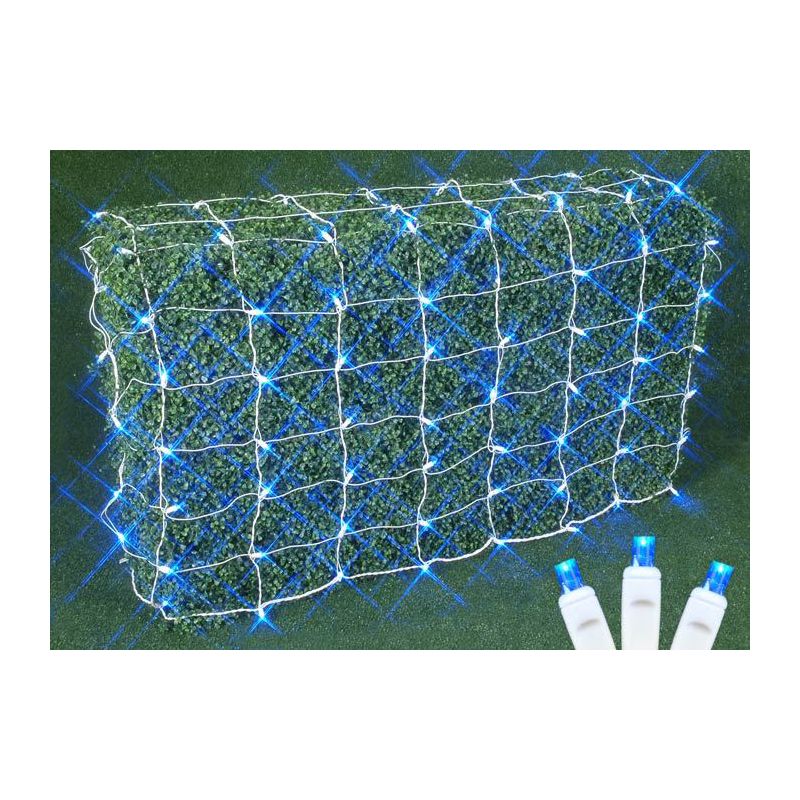 Novelty Lights 100 Light Warm White LED Christmas Net Lights Christmas Decorations Green Wire 4' X 6', 1 of 6