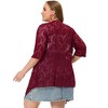 Agnes Orinda Women's Plus Size Draped Shawls Lightweight Open Front Lace Date Cardigans - 4 of 4