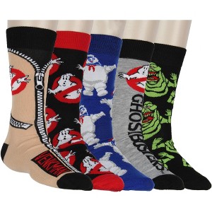 Ghostbusters Men's Novelty Movie Inspired 5-Pack Mid-Calf Crew Socks Shoe Size 6-12 - 1 of 4