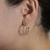 SHINE by Sterling Forever Sterling Silver Mini CZ Bezel Hoops - 2 of 3