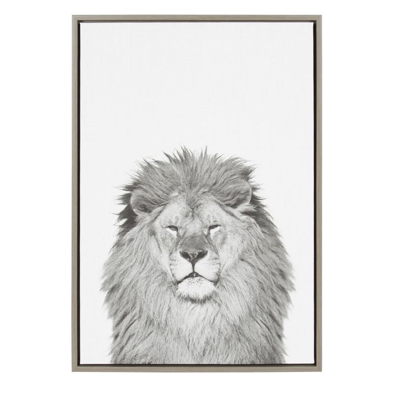 23&#34; x 33&#34; Sylvie Lion Framed Canvas by Simon Te Tai Gray - Kate and Laurel, 1 of 10
