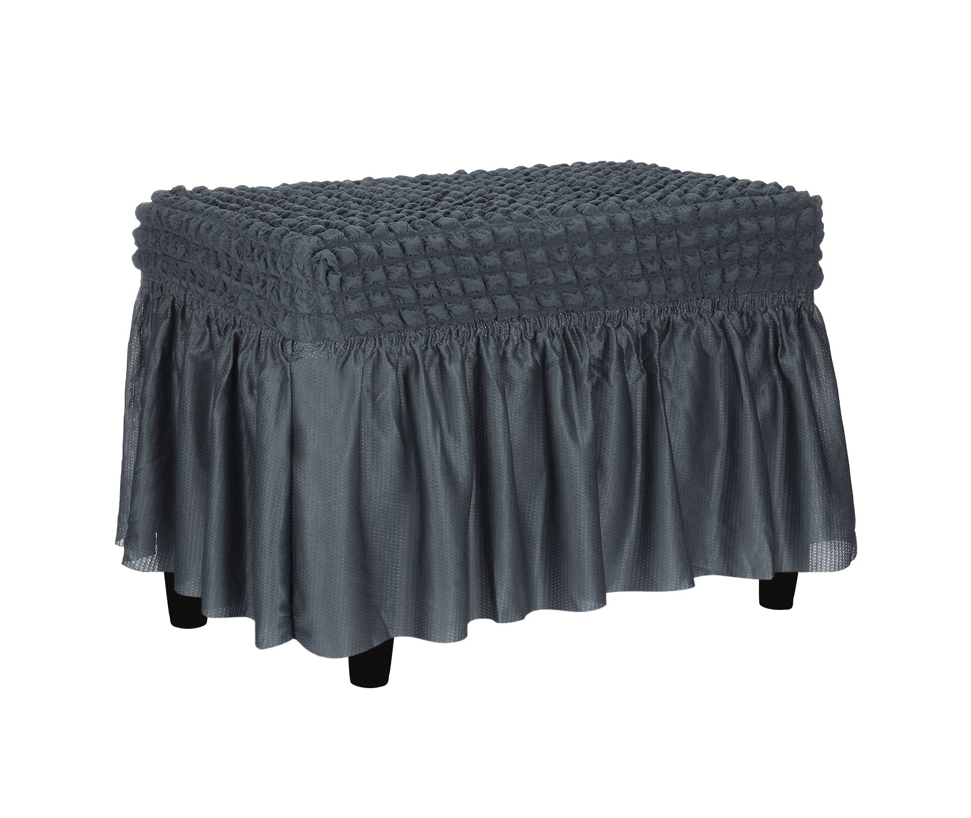 Unique Bargains Stretch Scratch-Resistant Bubble Lattice Footstool Cover Fit Length 24"-39" Dark Grey