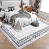 Washable Non-Slip Runner Rug - Modern Geometric Print for Hallway, Kitchen, Bedroom, Bathroom - Low Pile Waterproof Carpet - 2 of 4