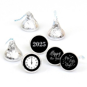 Big Dot of Happiness New Year's Eve - Silver - Round Candy 2025 New Years Eve Party Sticker Favors - Labels Fits Small Round Chocolate (1 sheet of - 1 of 4