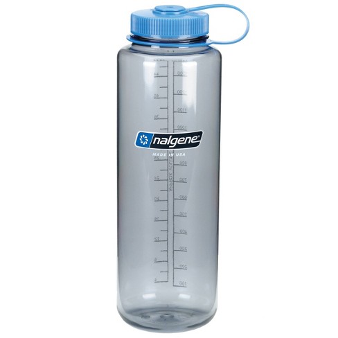 Nalgene BPA Free Tritan Wide Mouth Water Bottle, 32 Oz, Gray with Black Lid