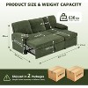 VINGLI Convertible Sofa Bed Couches for Living Room Sleeper Sofa with Pull Out Couch Bed L-Shape Sectional Couch with Storage Chaise, USB Charging - 2 of 4
