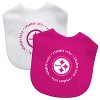 BabyFanatic Officially Licensed Pink Unisex Cotton Baby Bibs 2 Pack -  NFL Pittsburgh Steelers - 2 of 3