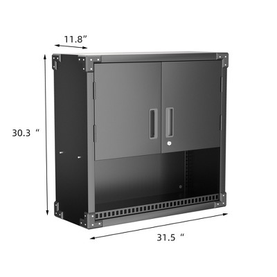 Black Metal Lockable Office Cabinet with Adjustable Shelves