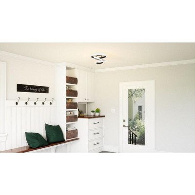 Matte Black Aluminum LED Semi Flush Mount Light