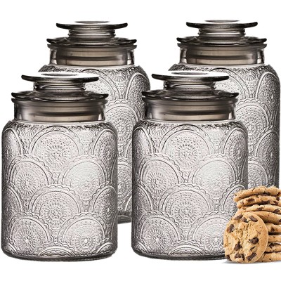 Le'raze Set Of 2 Glass Cookie Jars With Airtight Lids + Labels & Marker - 1  Gallon : Target