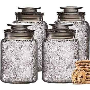 Le'raze 24 Glass Spice Jars with Label Set Bamboo Shaker Lids & Funnel,  Kitchen Airtight Storage Jars with Lid, Spices & Seasonings Container Set