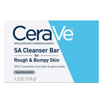 CeraVe SA Body Exfoliating Cleanser Bar for Rough & Bumpy Skin- 4.5oz