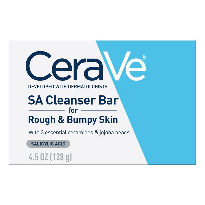 CeraVe SA Body Exfoliating Cleanser Bar for Rough &#38; Bumpy Skin- 4.5oz, 1 of 12