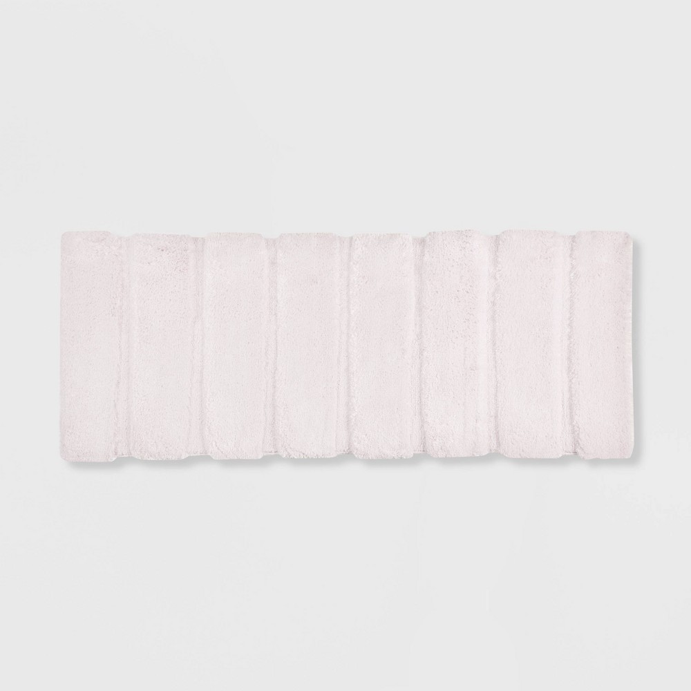 24inx58in Tufted Pearl Channel Solid Bath Rug Blush