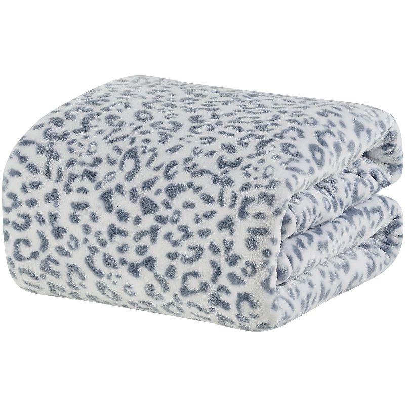 Noble House Extra Heavy and Plush Oversized Throw Blanket  50" x 70" - Grey White Leopard, 3 of 5