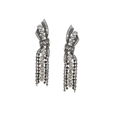 SOHI Women's Crystal Silver Party Drop Earrings