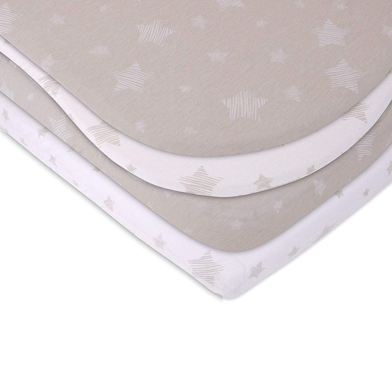 Ely's & Co. Baby Fitted Bassinet  Sheet   100% Combed Jersey Cotton  2 Packs Gender Neutral, 3 of 6