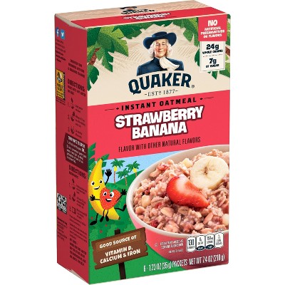 Quaker Oats Strawberry Banana Instant Oatmeal - 7.4oz/6ct