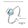Dazzling Colorful Gemstones - Sterling Silver Ring with Moonstone Heart Women's Ring in 925 Silver Material， Adjustable Size - 4 of 4