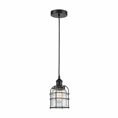 Bell Cage - 1 Light Cord Hung Mini Pendant In Modern Style-10 Inches Tall and 6 Inches Wide