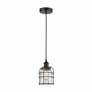 Bell Cage - 1 Light Cord Hung Mini Pendant In Modern Style-10 Inches Tall and 6 Inches Wide - 1 of 1