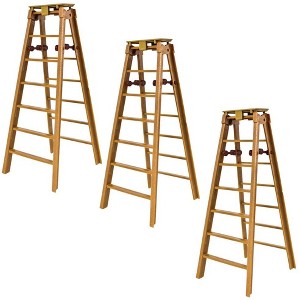 Set of 3 Brown Ladders for WWE & AEW Wrestling Action Figures - 1 of 1
