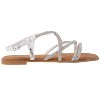 bebe Women's Strappy Flat Sandals – Slingback Dress Sandals with Rhinestone Detailing - 2 of 4